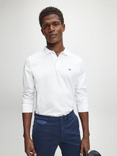 Calvin Klein Ruhák HU597856 | Calvin Klein Long Sleeve Férfi Pólóing Világos Fehér